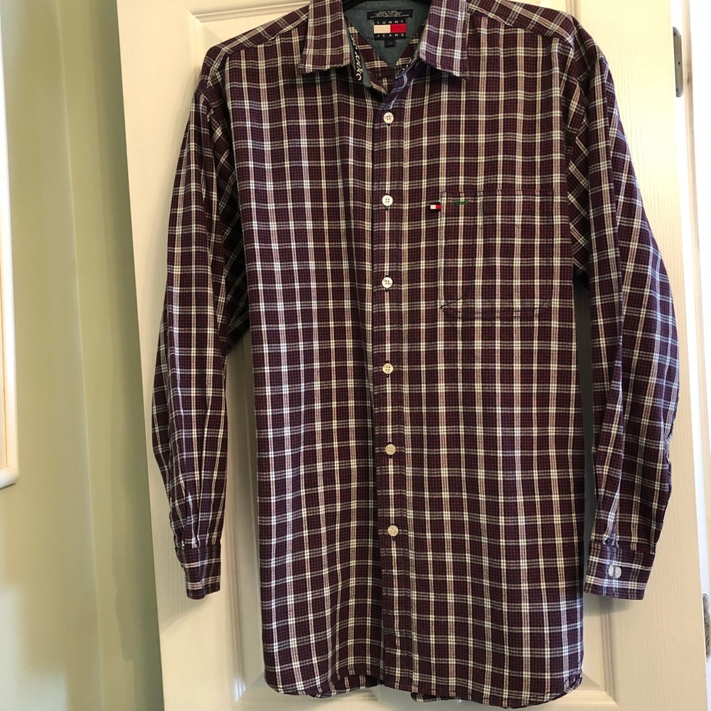 Men’s Plaid Tommy Hilfiger Button-up Shirt, L